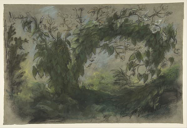 Arch of Morning Glories, Study for "A Basket of Flowers", by Eugène Delacroix
