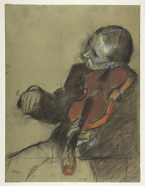 Violinist, Study for "The Dance Lesson", by Edgar Degas