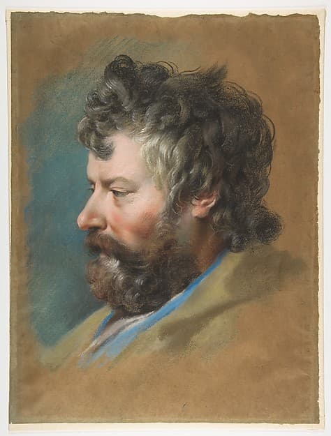 Head of a Bearded Man in Profile to Left, by François Le Moyne