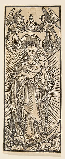Madonna in Glory Crowned by Angels (Schr. 1111c), by Anonymous, German