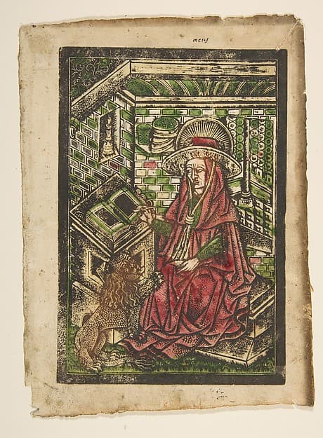 St. Jerome in his Study, by Anonymous, German, 15th century