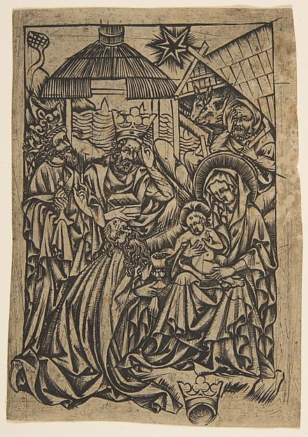 Adoration of the Magi, by Anonymous, German, 15th century