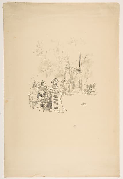 Conversations under the Statue, Luxembourg Gardens, by James McNeill Whistler