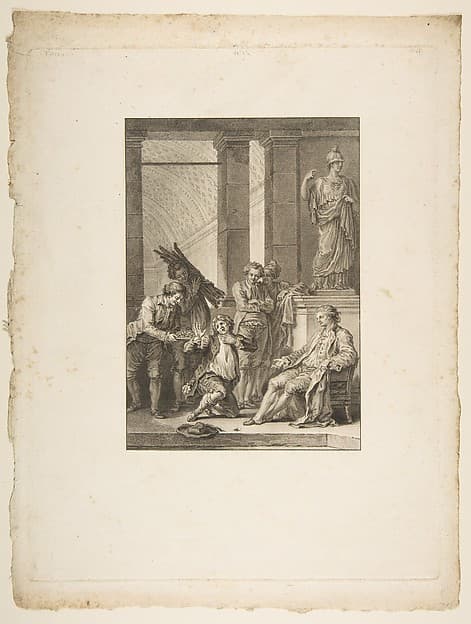 Le Paysan qui avait offense son Seigneur, from "Contes et nouvelles en vers par Jean de La Fontaine. A Paris, de l'imprimerie de P. Didot, l'an III de la République, 1795", by Charles Louis Lingée
