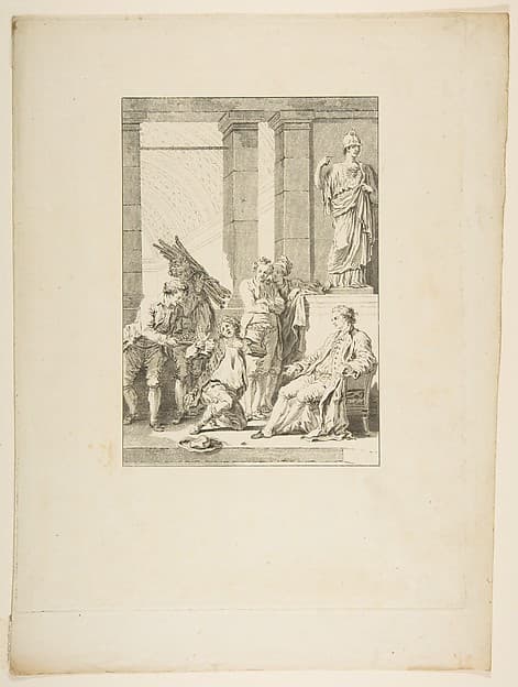 Le Paysan qui avait offense son Seigneur, from "Contes et nouvelles en vers par Jean de La Fontaine. A Paris, de l'imprimerie de P. Didot, l'an III de la République, 1795", by Jean Honoré Fragonard