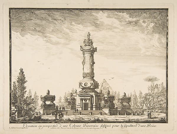 Elevation en perspective d'une colonne destinée pour la Sépultre d'une Reine, by Ennemond Alexandre Petitot