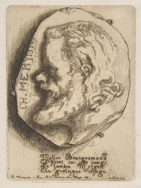 Portrait of Charles Meryon, in profile, by Félix Bracquemond