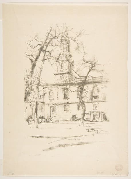 St. Giles-in-the-Fields, by James McNeill Whistler