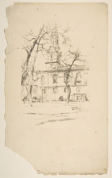 St. Giles-in-the-Fields, by James McNeill Whistler