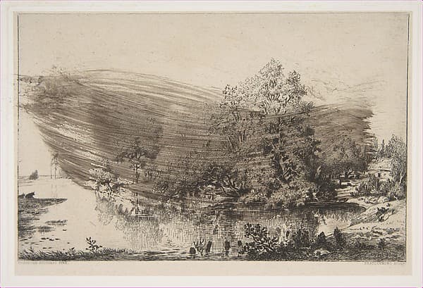 Métairie sur les bords de l'Oise, by Félix Bracquemond