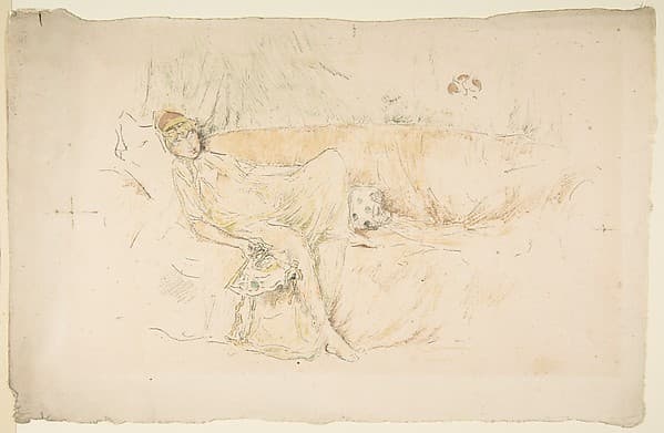 Draped Figure Reclining, by James McNeill Whistler