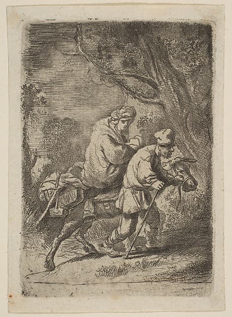 The Flight into Egypt: Small Plate, by Claude Henri Watelet