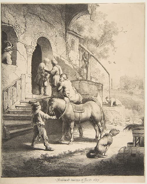 The Good Samaritan, by Rembrandt (Rembrandt van Rijn)