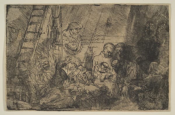 The Circumcision in the Stable, by Rembrandt (Rembrandt van Rijn)