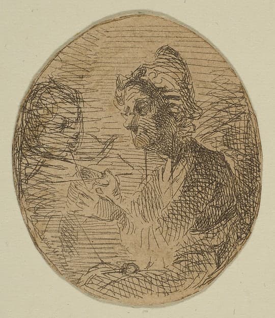 Old Woman and Child in Oval (from Sketches on the Coast Survey Plate), by James McNeill Whistler