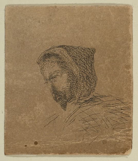 Hooded Male Head (from Sketches on the Coast Survey Plate), by James McNeill Whistler