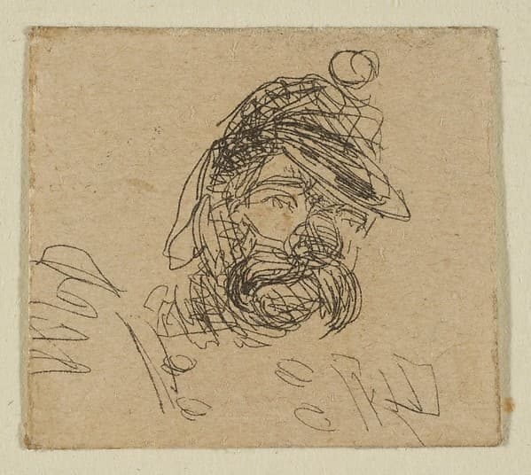 Bearded Man in Soldier's Cap (from Sketches on the Coast Survey Plate), by James McNeill Whistler