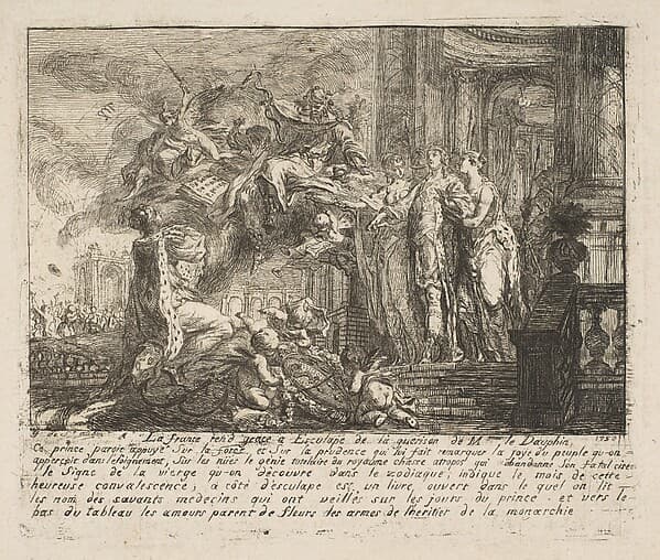 Allegory of the Convalescence of the Dauphin, by Gabriel de Saint-Aubin