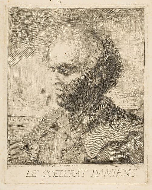 Le Scelerat Damiens, by Gabriel de Saint-Aubin