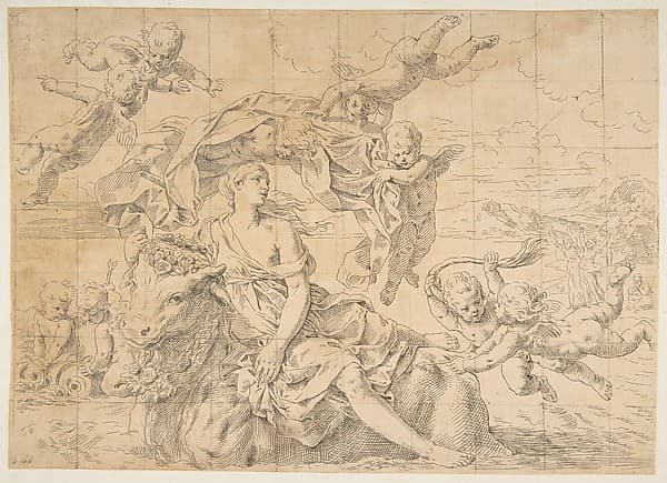 Rape of Europa, by Simone Cantarini