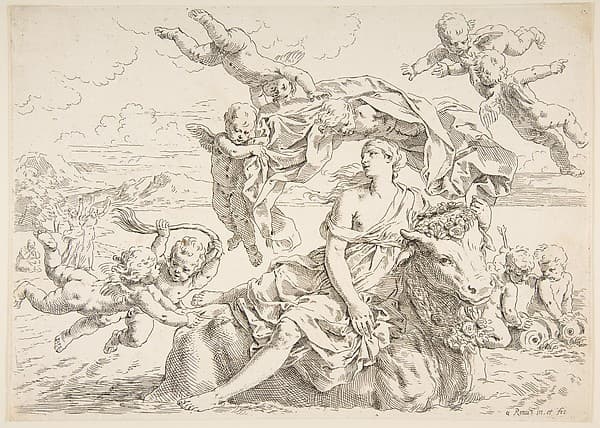 Rape of Europa, by Simone Cantarini