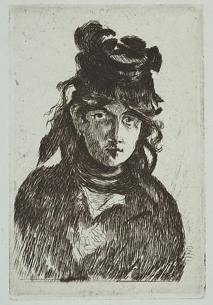 Portrait of Berthe Morisot, by Edouard Manet