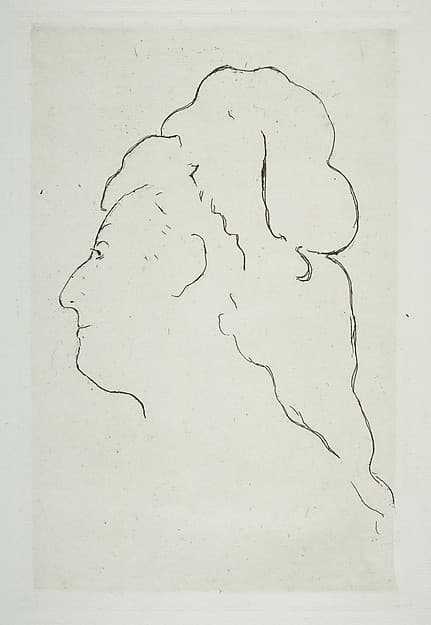 Profile of Eva Gonzalès turned to the left, by Edouard Manet