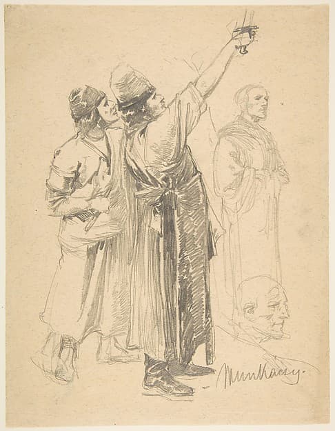 Studies of Standing Men, by Mihály Munkácsy