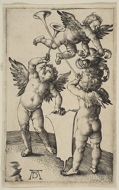 Three Putti with Trumpets, by Albrecht Dürer