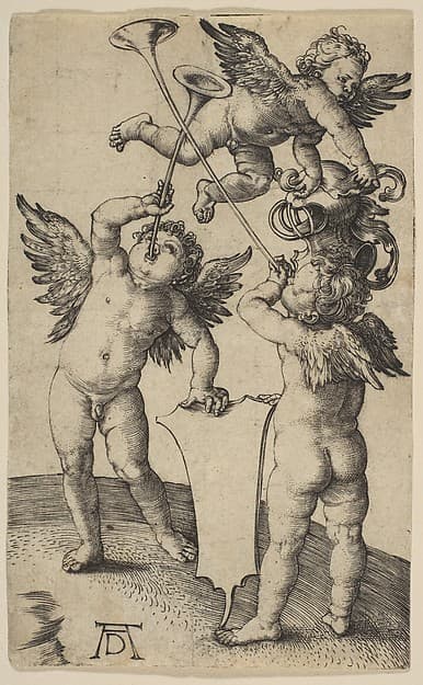 Three Putti with Trumpets, by Albrecht Dürer
