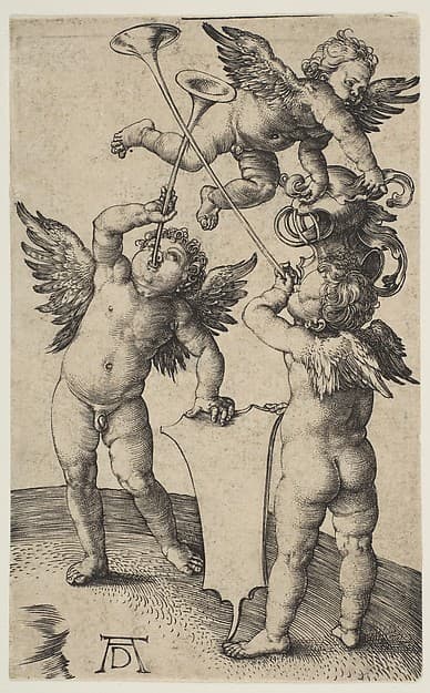 Three Putti with Trumpets, by Albrecht Dürer