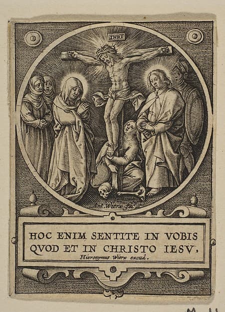 The Crucifixion (Round) (reverse copy), by Hieronymus (Jerome) Wierix