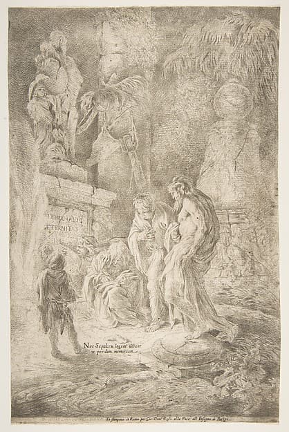 'Temporalis Aeternitas', four scholars amongst ruins, by Giovanni Benedetto Castiglione (Il Grechetto)