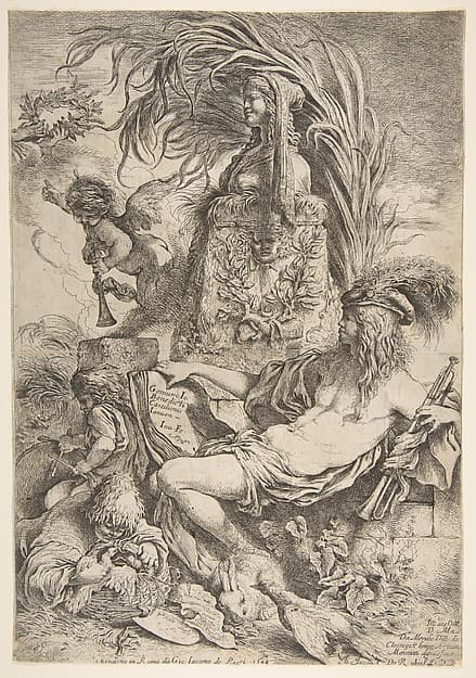 The Genius of Castiglione, by Giovanni Benedetto Castiglione (Il Grechetto)