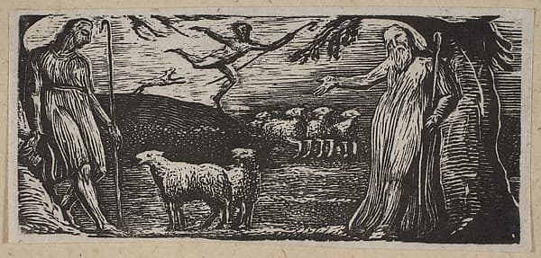 Thenot Remonstrates with Colinet, Lightfoot in the Background, from Thornton's "Pastorals of Virgil", by William Blake