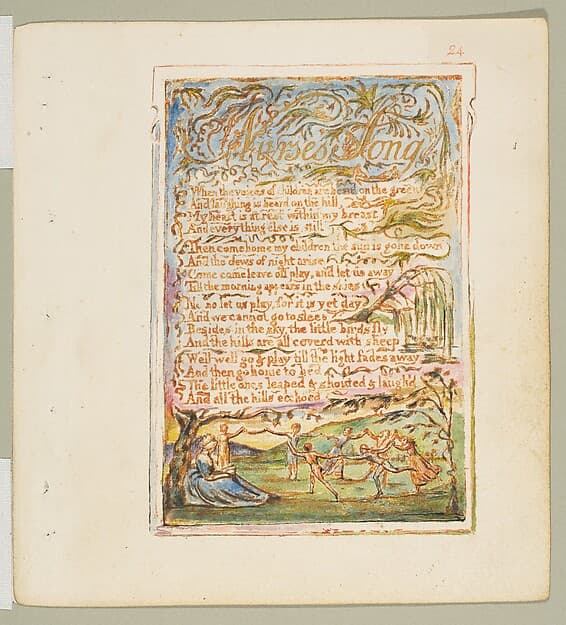 Songs of Innocence: Nurse's Song, by William Blake