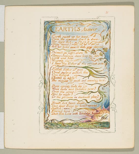 Songs of Experience: Earth's Answer, by William Blake