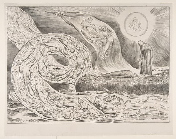 The Circle of the Lustful: Paolo and Francesca, by William Blake