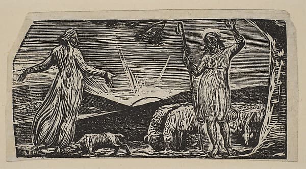Thenot Remonstrates With Colinet, from Thornton's "Pastorals of Virgil", by William Blake