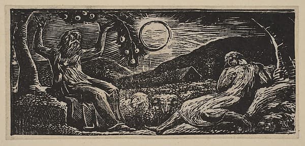 Thenot Under a Fruit Tree, from Thornton's "Pastorals of Virgil", by William Blake