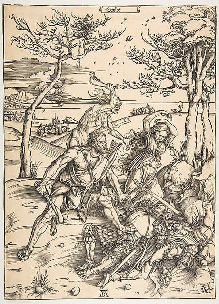 Hercules Conquering the Molionide Twins, by Albrecht Dürer