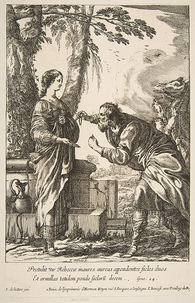 Rebecca and Eliezer, by François Chauveau