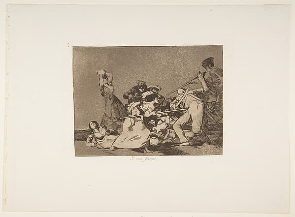 Plate 5 from "The Disasters of War" (Los Desastres de la Guerra): 'And they are like wild beasts' (Y son fieras), by Goya (Francisco de Goya y Lucientes)