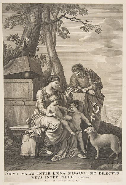 Holy Family with St. John, by William Faithorne the Elder
