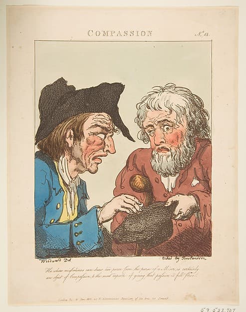 Compassion (Le Brun Travested, or Caricatures of the Passions), by Thomas Rowlandson