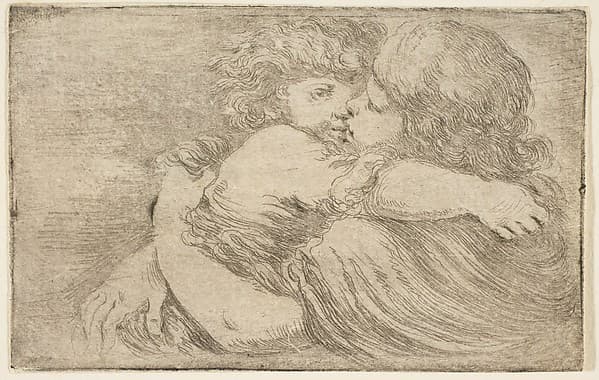 Two Children Embrace, by Stefano della Bella