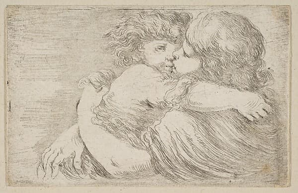 Two Children Embrace, by Stefano della Bella
