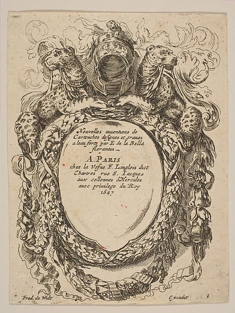 Cartouche with Title: Nouvelles inventions de Cartouches, by Anonymous, 17th century