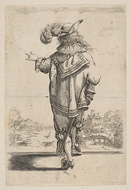 Gentleman Seen from the Back Indicating a Landscape, by Anonymous, French, 17th century