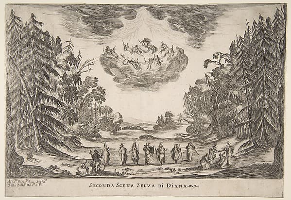 The Wedding of the Gods: Second Scene, Diana, by Stefano della Bella